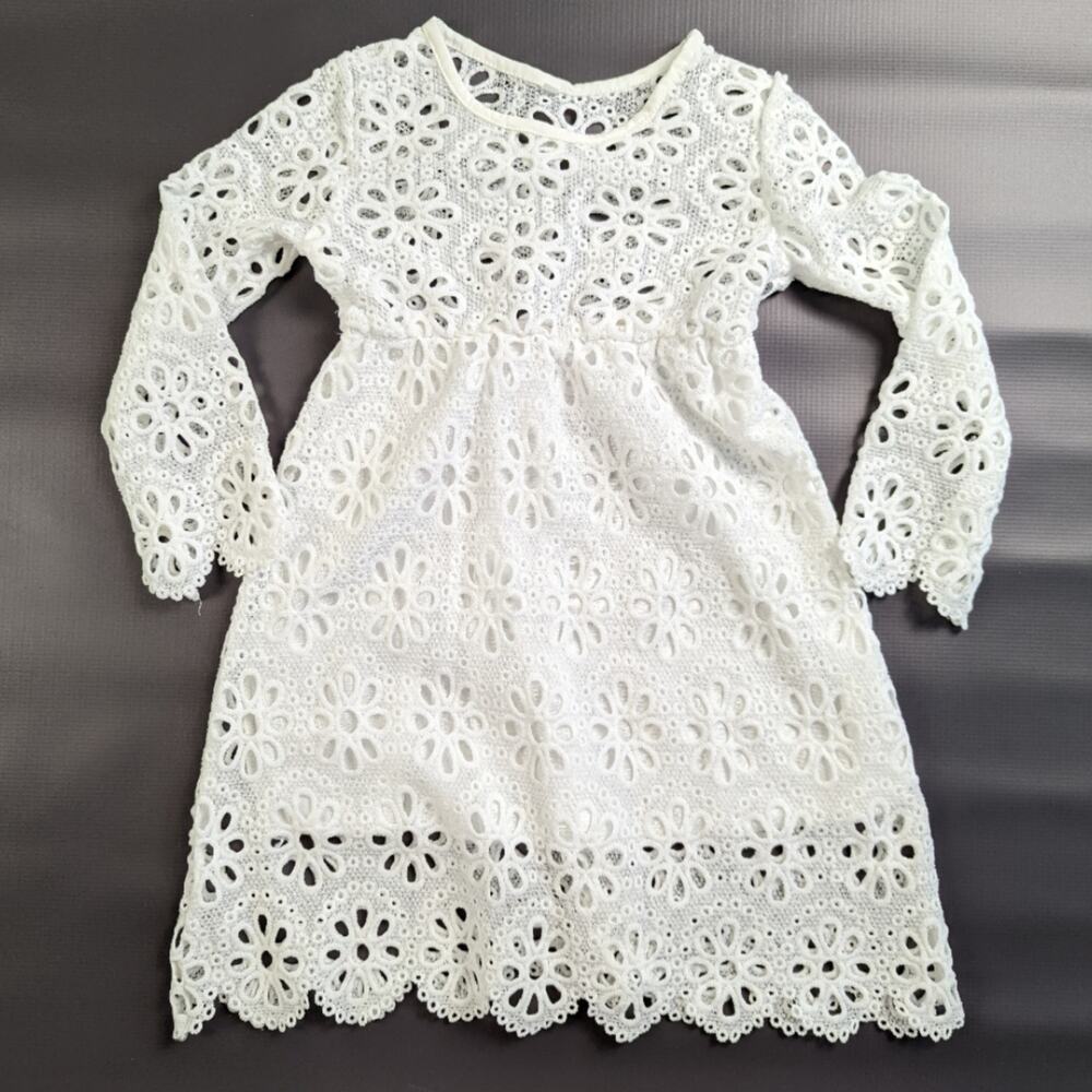 SheIn White Lace Long Sleeve Dress Sz XS